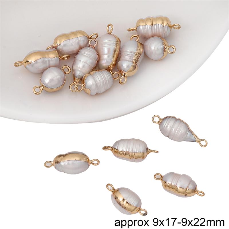 

Натуральный пресноводный жемчуг, неправильная форма, золотая окантовка, двойные подвески для DIY ожерелья, браслета, серег, изготовления ювелирных изделий 09