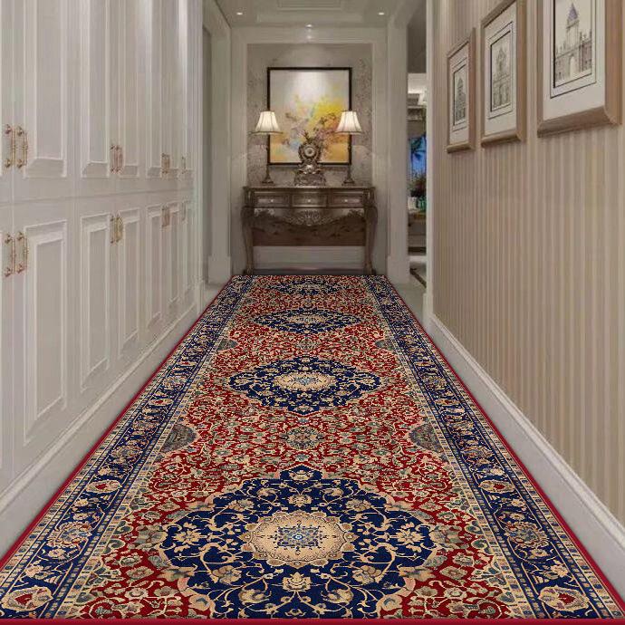Persian Retro Long Corridor Carpet Living Room Decoration Home Anti Slip Hallway Runner Rugs Hotel Stairs Passageway Custom Mat