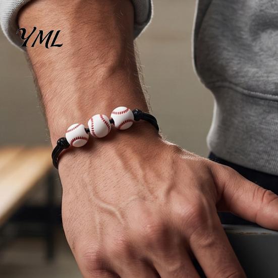 Commemorative Sports Game Gift 4 Pcs Balls Braided Rope Bracelets, Adjustable String Bracelet, Men Women Sport Wrist Decor Handmade Woven Cord