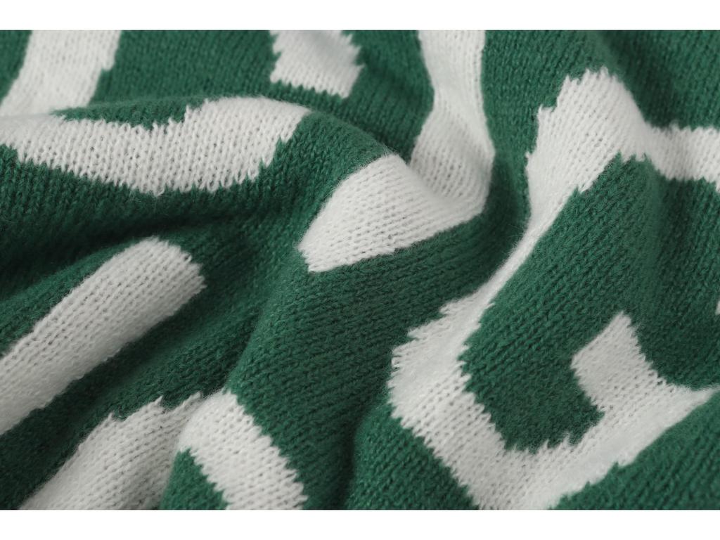 Cross 25SS Hochwertiger gestrickter Jacquard-Rundhals-Pullover für Damen und Herren - Modisches Pullover-Oberteil