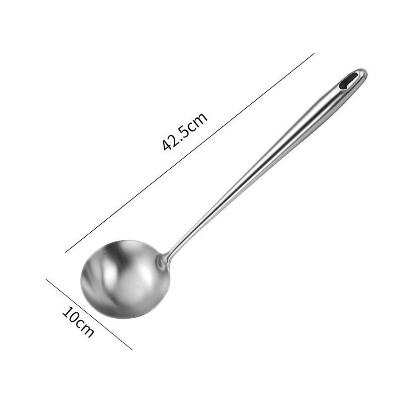 Stainless Steel Kitchen Utensil Soup Ladle Solid & Slotted Turner Wok Spatula Kitchen Colander Strainer with Ergonomic Handle