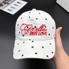 Korean Style Embroidered Heart Letter Polka Dot Baseball Cap Versatile Spring Summer Sunshade Duckbill Hat