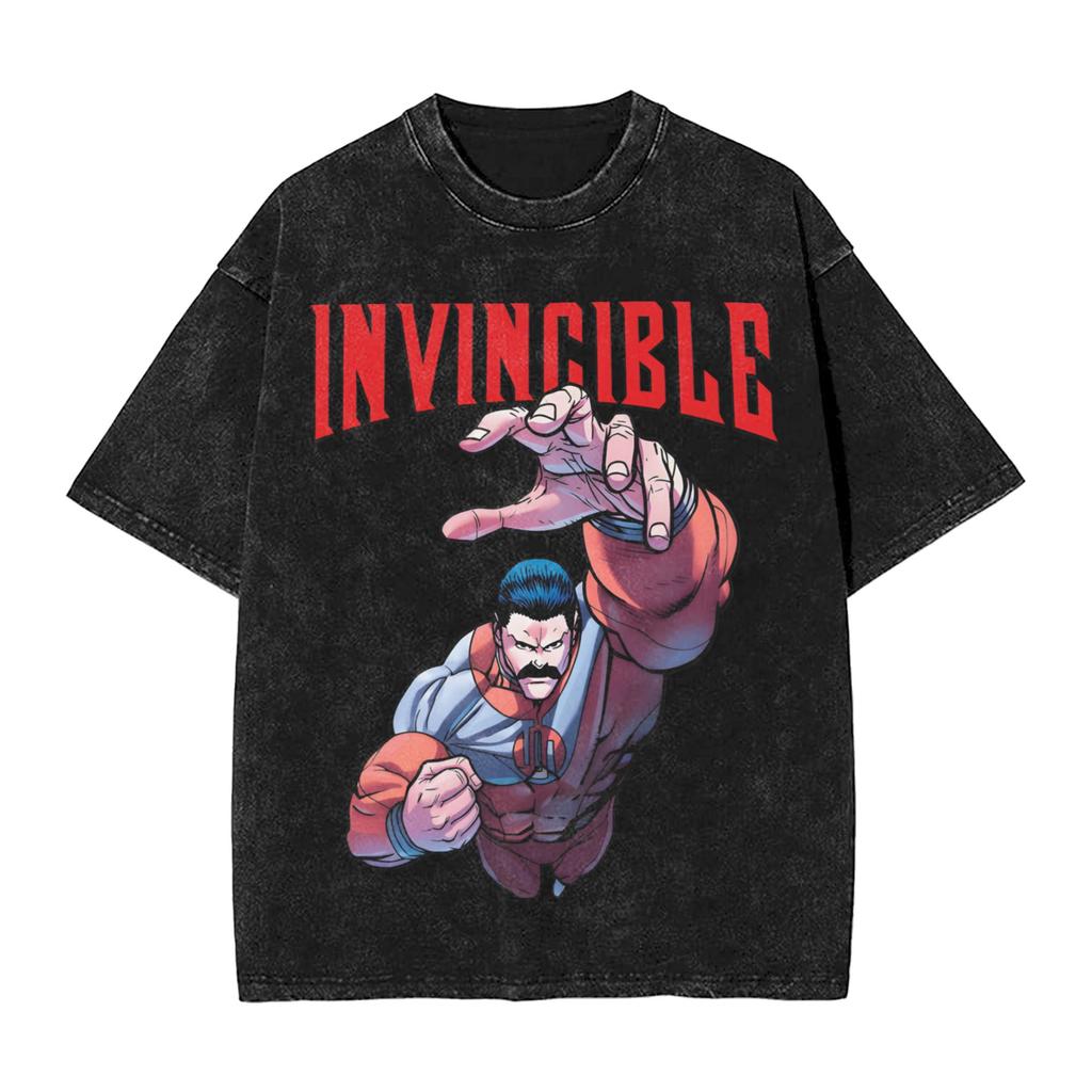 Lonely Viltrumite Invincibles Washed T Shirt Man Y2k Basic Cotton T Shirts Summer Crew Neck Leisure Tees Print Big Size Clothes