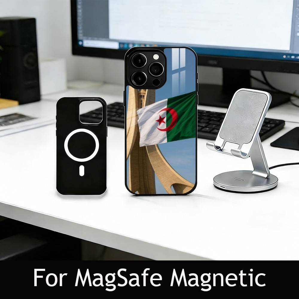A-Algeria F-Flag Phone Case For iPhone17,16,15,14,13,12,11 Plus,Pro Magnetic with Magsafe Wireless Charging