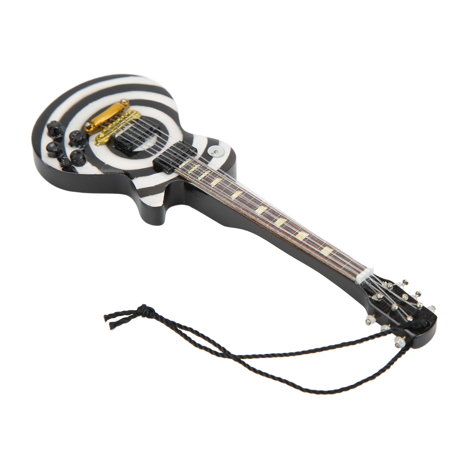 

Модель гитары Изысканный внешний вид Тонкие детали Липа Миниатюрная гитара для украшения дома Подарочный
