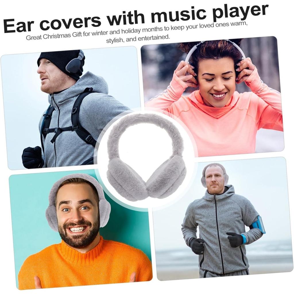 Plush Wireless Headphones, Warm Folding and Portable Computer Fuzzy Headset Women, 5.0 Wireless Earpiece for Autumn and Winter Sport Running