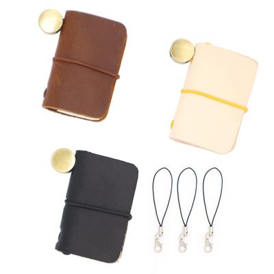 Drei süße Tagebücher, Super Mini Traveler's Leder-Notizbuch, Planer aus echtem Leder, Handgemachtes Leder-Notizpad, Dekorativ