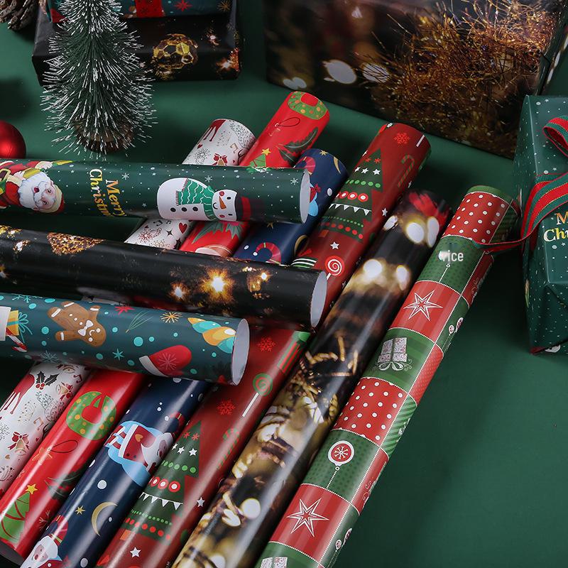 Christmas Gift Wrap: Thick Coated Paper with Trees & Elks