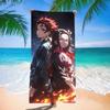 D-Demon Slayer Plážové osušky Pro děti Personalizované osušky na koupání Dárek na dovolenou k bazénu Pikniková osuška Rychleschnoucí Osušky na párty 70x140cm