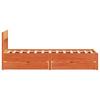 Solid Wood Bed Frame without Mattress Wax Brown 90x200 cm Pine Wood