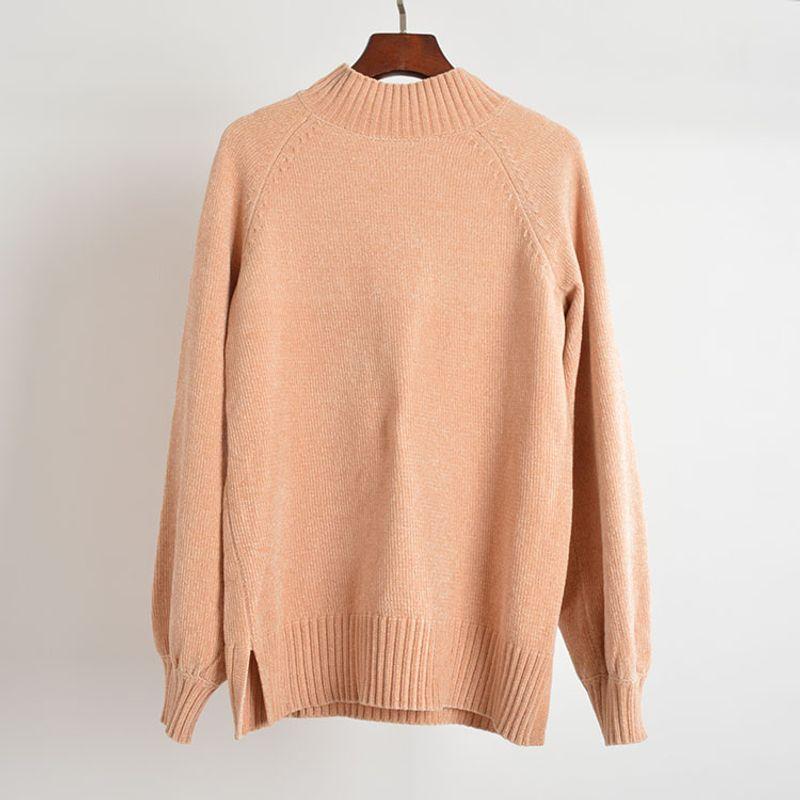 Trade Original Order Fashion Half Turtleneck Pullover Long Sleeves Knitwear Female Autumn and Winter Sweater Soft Glutinous Loose All-Matching Top