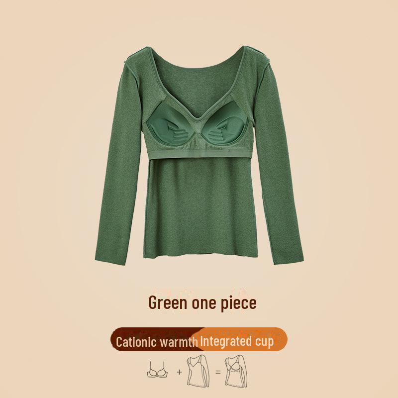 

Женское термобелье из немецкого бархата с нагрудными подушечками, облегающее, с длинными рукавами, с утолщенным бархатом, для осени и зимы. L 95-115 jin