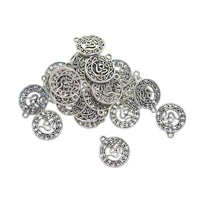 30 Metal Round Floral Charms Pendant Wedding Party Favor Display Decoration