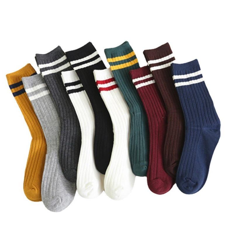Socks Women's Mid-tube Socks Spring and Summer Ladies Solid Color Pile Socks Japanese College