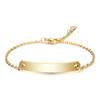 European and American Simple Stainless Steel 7MM Engravable Laser Logo Tri-Color Curved Plate Bracelet