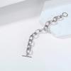 Damen Handarmbänder Edelstahl Runde Rolo-Kette Armband Stahlfarbe Mode Hip Hop Armband Schmuck