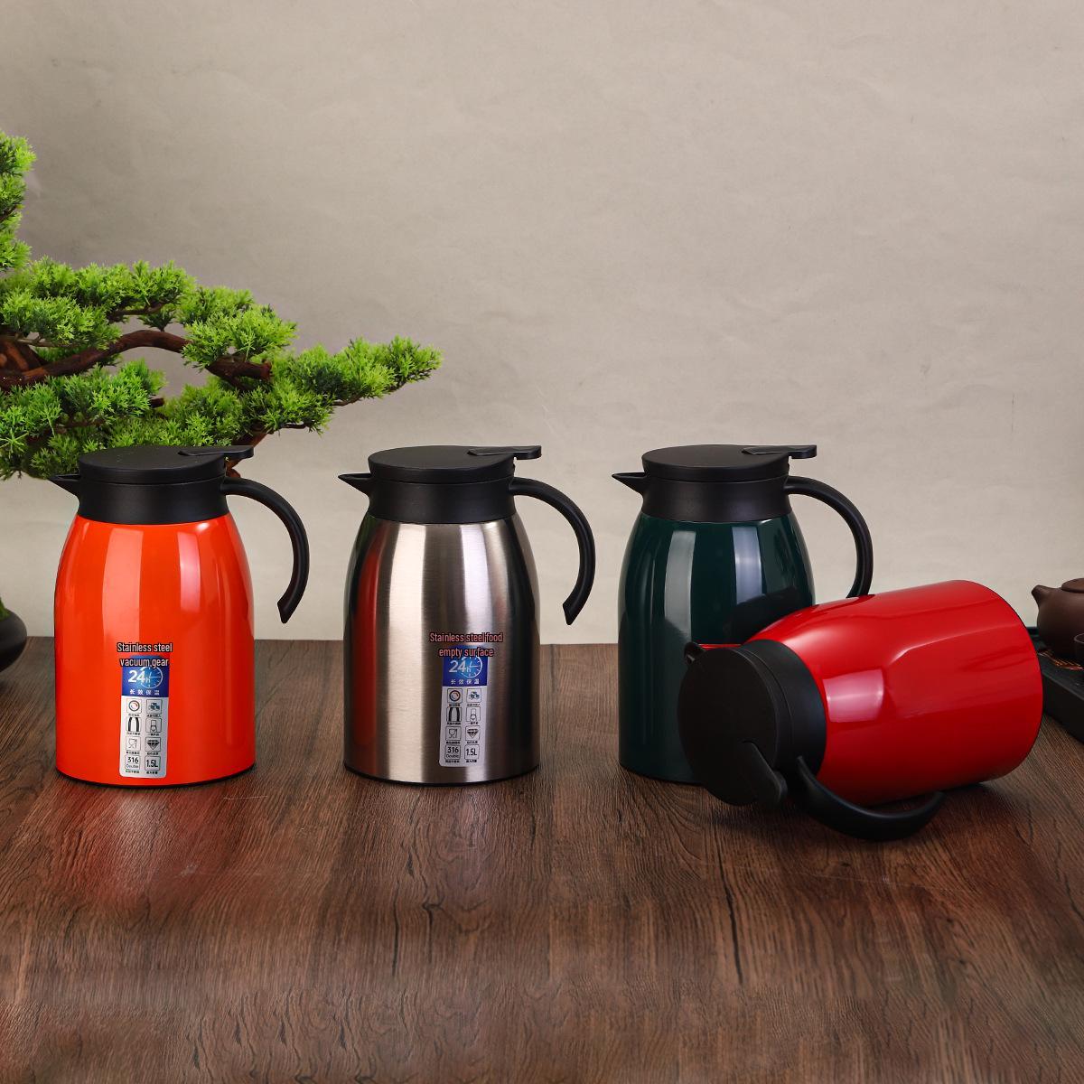 Stainless Steel Vacuum Insulated Double-Layer Flask - Large Capacity Hot Water Bottle 1200ml