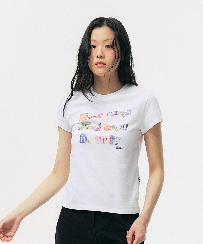 FALLETT Alphabet Collage T-Shirt White