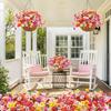 2/4Pcs 35cm Artificial Flowers for Outdoors UV Resistant Fake Flower Greenery Shrub Plant Home Garden Porch Patio Wedding Decor