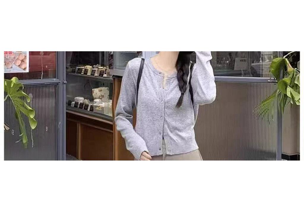 Women's Petite Korean Style Wool Knit Slim Cardigan - Autumn Winter Outerwear Thin Sweater Coat
