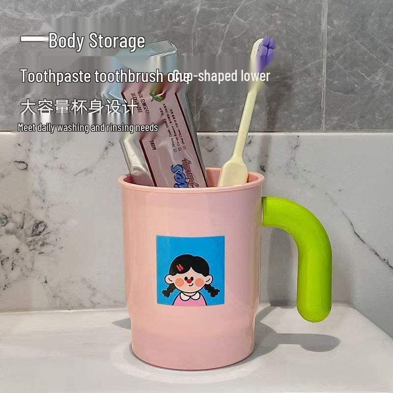 Dopamine Toothbrush & Mouthwash Cup Set - Cute Bathroom Holder for Kids and Couples