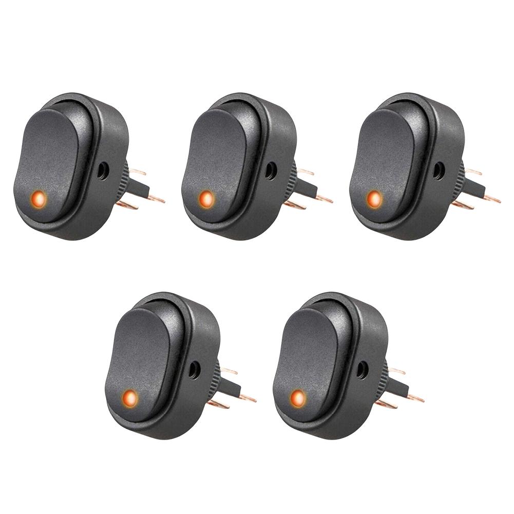 

5Pack 12V 30A LED Rocker Toggle Switch for Cars Motorcycles Boats with 3 Pin Illuminated Design Easy Installation жовтий