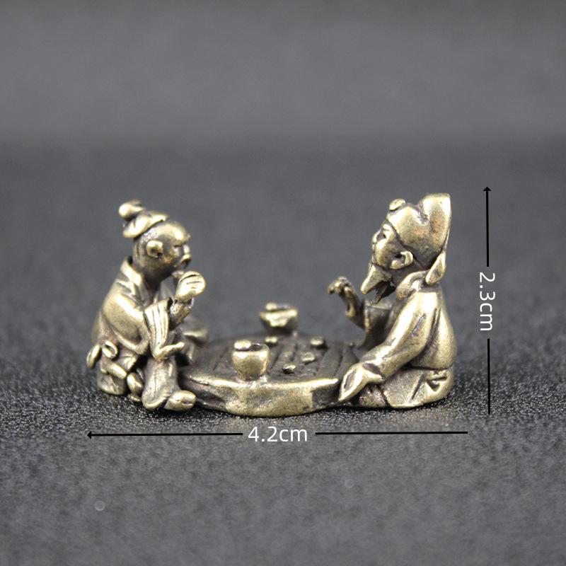 

Чистая латунь, играющая на пианино и говорящая о Дао, настольные маленькие украшения из чистой латуни, культурные игровые ручки, изделия ручной работы, культурный an Запретного города