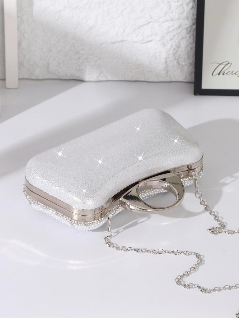 Pearl Evening Clutch Bag - Luxury Retro Handbag for Women