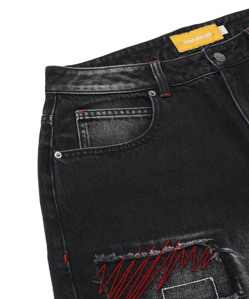 MAINBOOTH Painter Denim Shorts(Black)