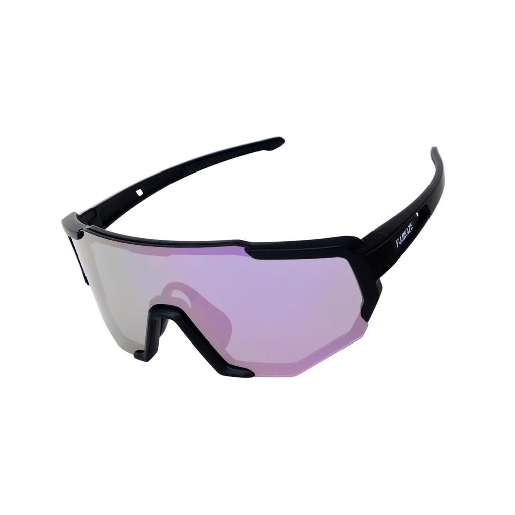 FUJIKAZE Sports UV400 UV Polarized Ideal for Trail and Mountain 4 Interchangeable Ultra Stays in Storage Case Sunglasses, Protection, 99% Protection,