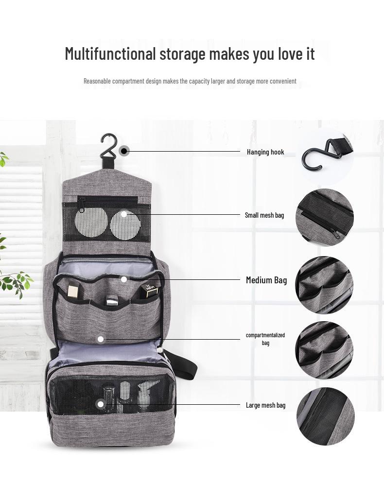 Men's Travel Toiletry Organizer: Hanging Waterproof Makeup Bag