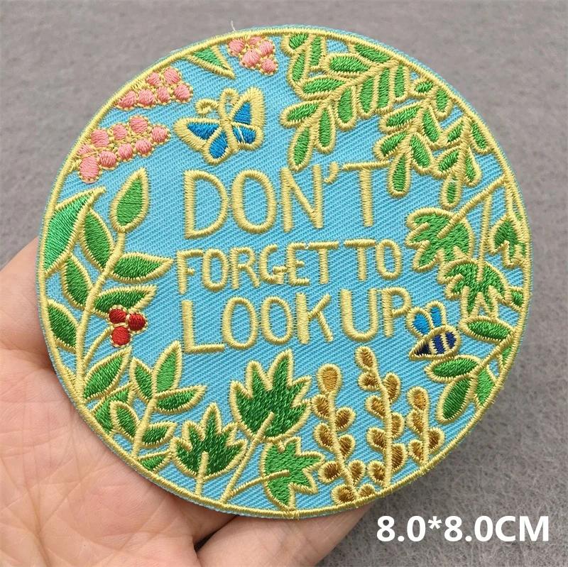 Love Nature Patch Magic Mushroom Embroidery Patches For Clothing Diy Iron-On Stickers Appliques Flowers Stripes
