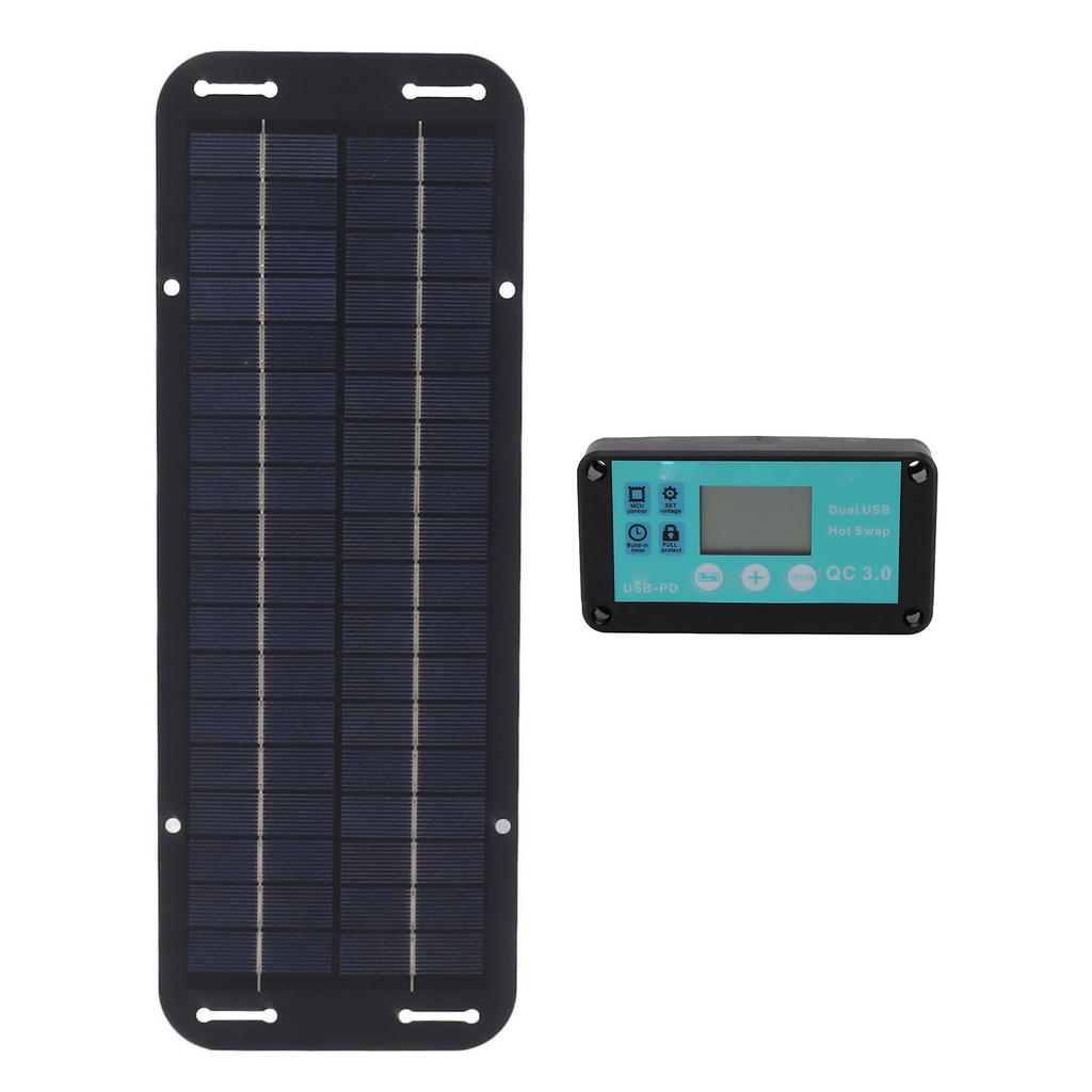 20W Solar Panel Black Solar Cell with Waterproof MPPT Controller for RV Home Vehicle Travel Camping