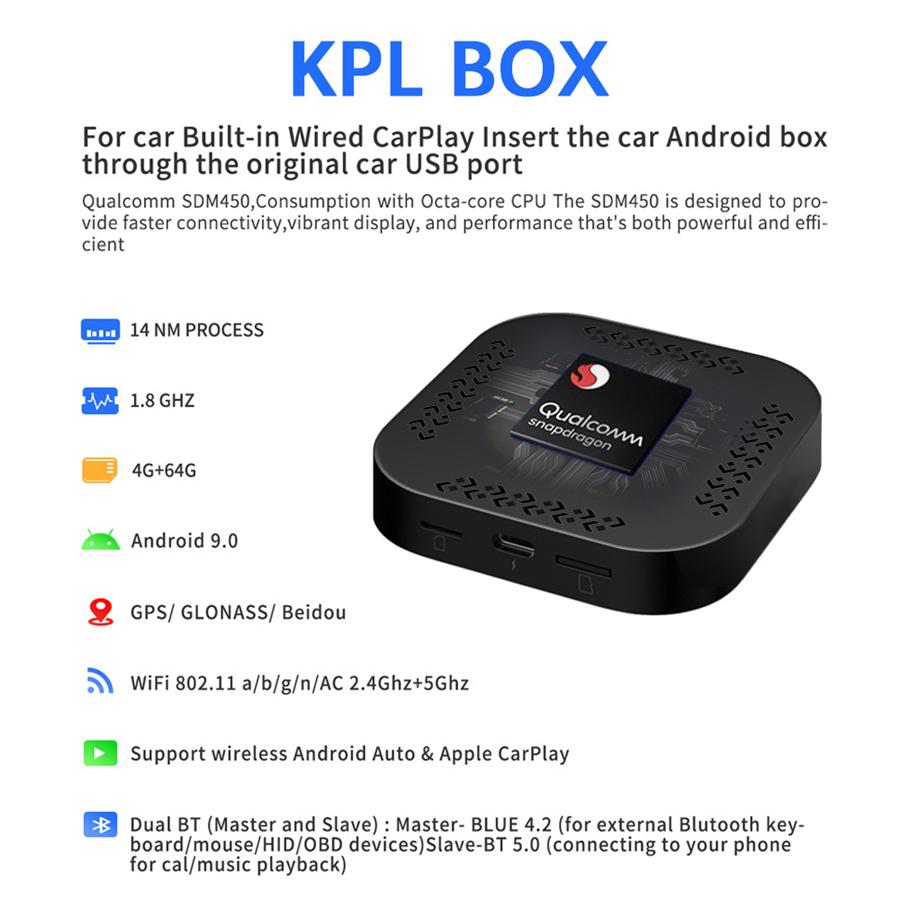 For Support Carplay Ai Box Wireless Android Auto GPS 4G LTE Multimedia Adapter
