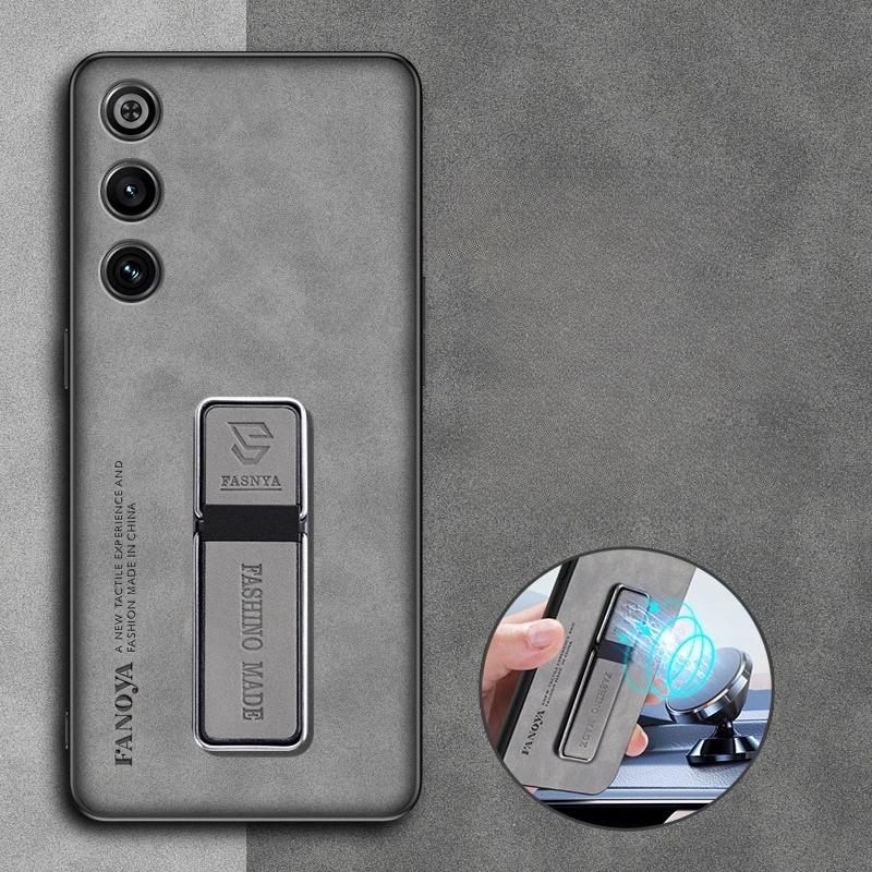 Pouzdro na telefon z ovčí kůže Redmagic 10 Air pro ZTE Red Magic 10 Pro+ Matný silikonový nárazník Stojánek Držák Zadní kryt