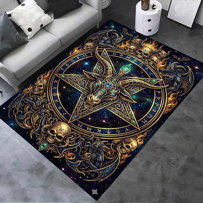 2025 New Satan's Pentagram Carpet Rug for Living Room Bedroom Home Sofa Decoration,Kids play Non-slip Floor Mat138
