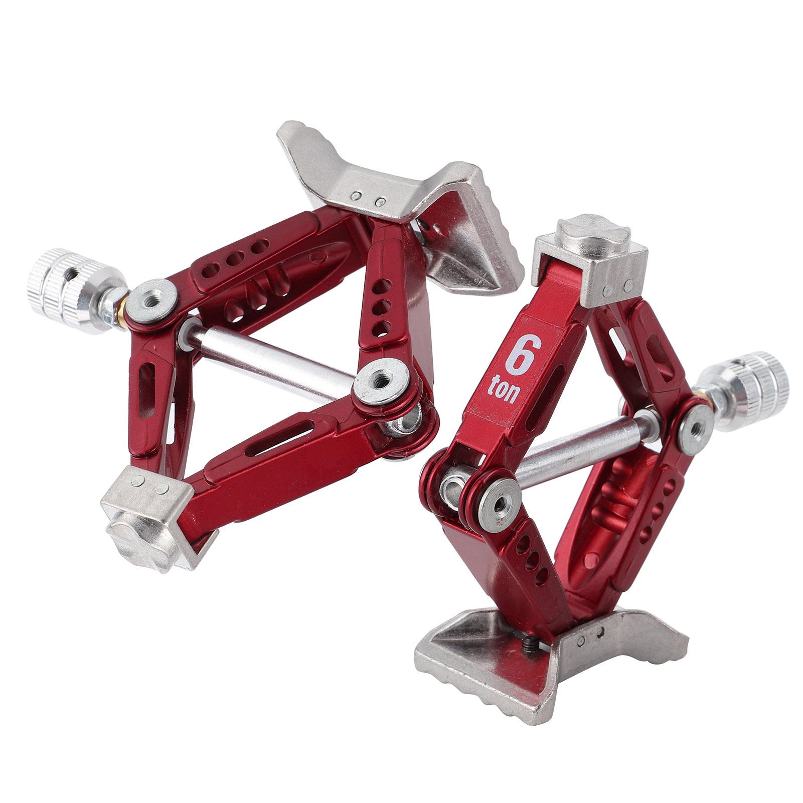 

2Pcs Metal Universal Rhombus Adjustable Lifting Jack Accessory for 1 10 RC Car Red
