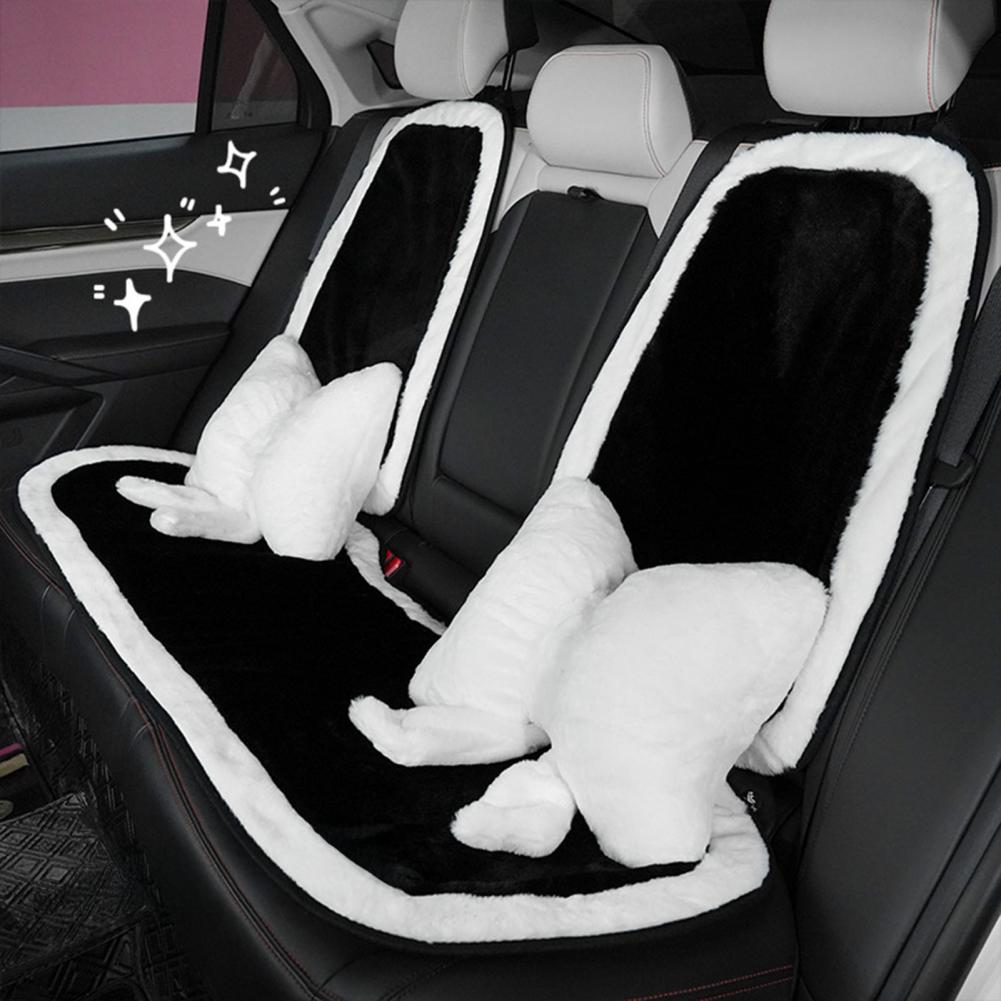 Soft Car Neck Pillow Lumbar Support Plush Bow Car Headrest Pillow Soft Lumbar Support Cushion Comfortable Waist Pillow