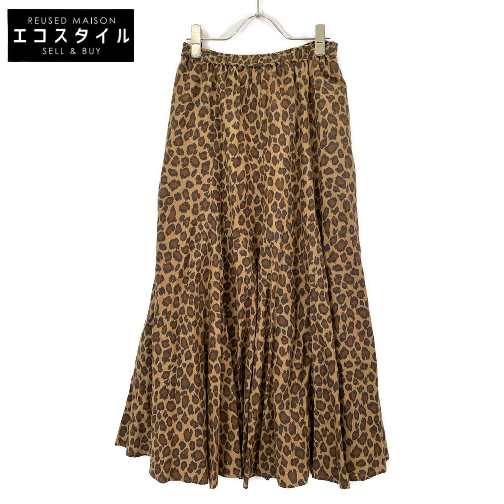 Adeu Brown Leopard Print Gazer Skirt Skirt O BrownUsed