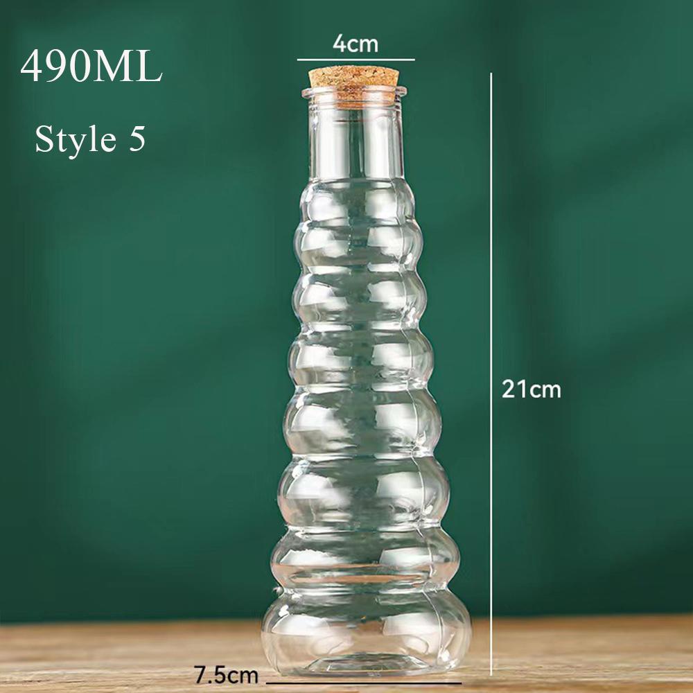 Plastik Glücksstern Flasche Geschenk Wunschflasche Heimdekoration Vorratsglas Transparente Flasche Holzstopfen DIY Stern Organizer
