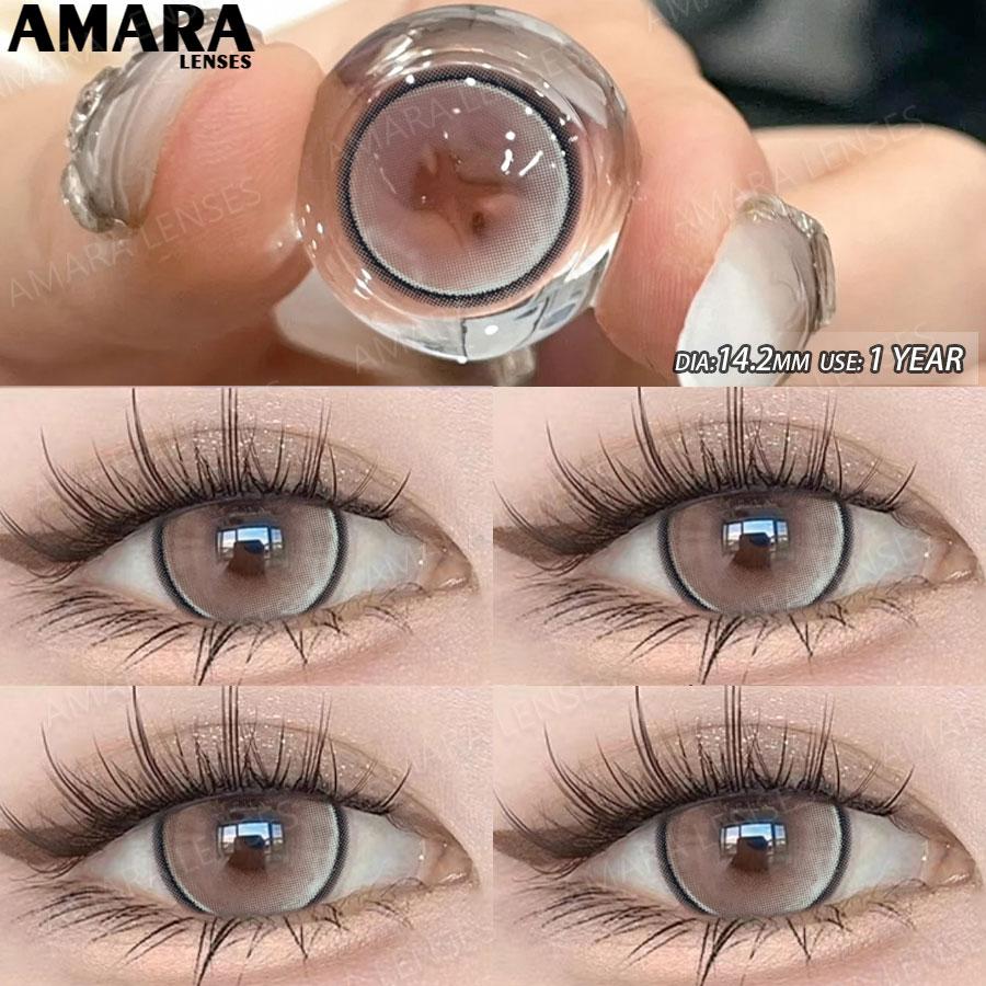AMARA  Colored Contacts Lenses Brown Lenses Purple Lens Natural Look Cosmetics Colored Pupils Eyes Color Lens Soft High Quality