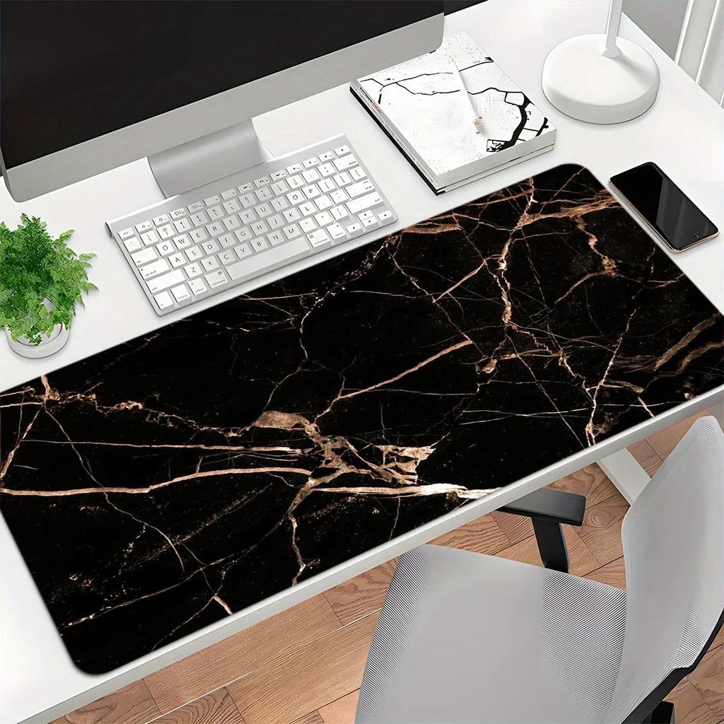 Marmorstruktur Mauspads Neu Groß Computer Büro Spiel Tischmatten XXL 90x40 Gummi Anti-Rutsch Gaming Tastaturmatte Lange Schreibtischunterlagen
