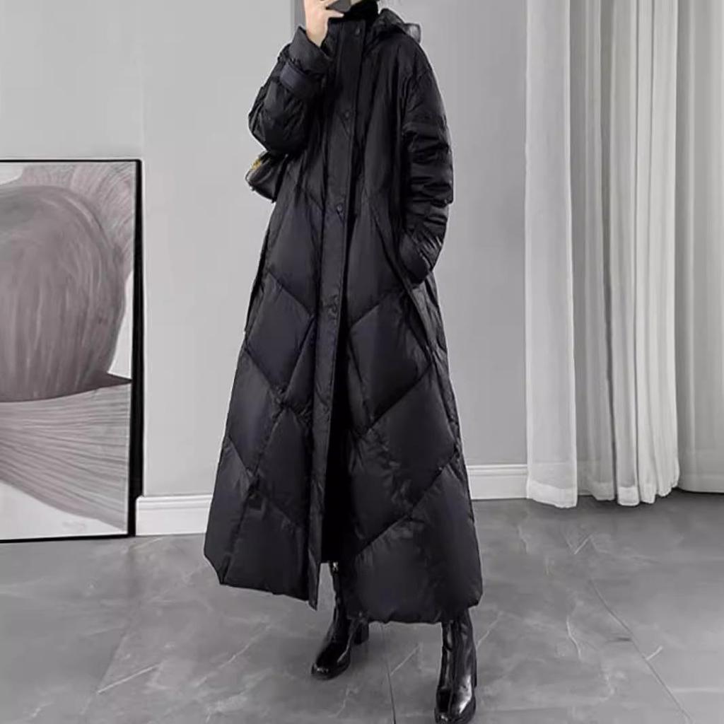 Damen Übergröße Dicke Winter Baumwolljacke, Koreanischer Stil Mittellanger Mantel