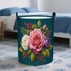 1pc Laundry Basket, Spacious And Stylish Laundry Basket with Peony, Rose, And Berry Prints. This Portable Foldable Storage Basket Is Designed for Easy