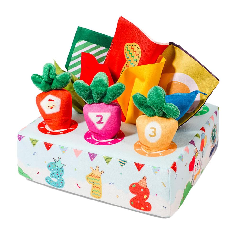 Figfey Tissue Tissue 3 Years Educational Birthday Gift Toy, Carrot-less, Fabric, Soft, Play, Montessori, Children, 1, 2, Old, Toy, Toy, Children,
