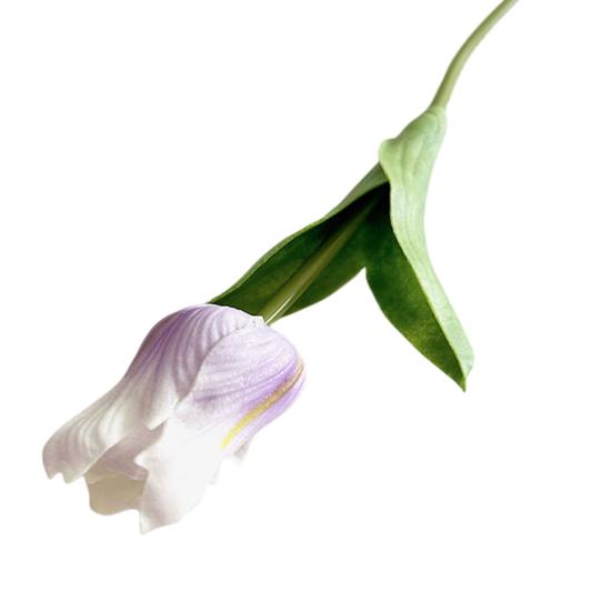 Artificial Tulip Flower Real Touch PU Faux Tulip Flower Stem with Leaves for Wedding Floral Arrangement Spring Home Office Table Decor