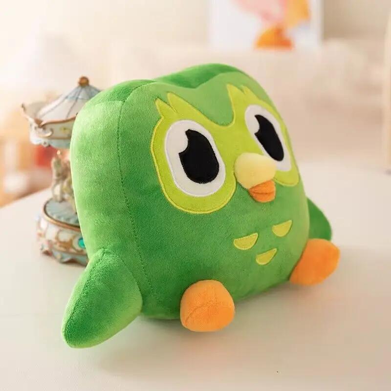 Kawaii Duolingo Green Owl Plush Toy Plushie of Duo The Owl Cartoon Anime Owl Doll Soft Stuffed Animal Children Birthday Gift