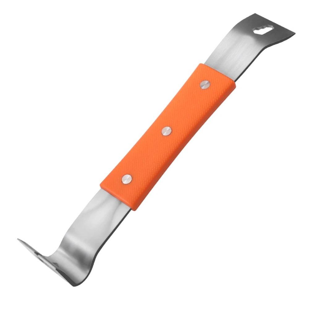 Stainless Steel Pry Bar Rubber Handle Angle Head Nail Puller Multifunctional Nut Bar  Woodworking
