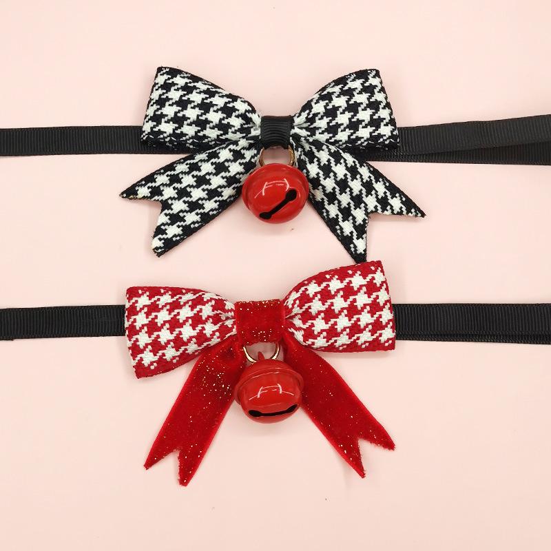 Cat dog Christmas bow tie, scarf bow tie New Year's jewelry shooting props Muppet blue and white teddy bear