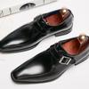 Νέα δερμάτινα επίσημα δερμάτινα παπούτσια με μυτερή μύτη, ανδρικά, με αγκράφα, για γραφείο, γάμο, τζέντλεμαν, παπούτσια munch H840